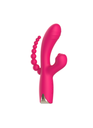 Vibromasseur triple stimulation USB rose Snappy Bunny - WS-NV062CPNK